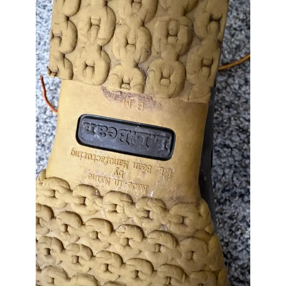 LL Bean Bean Boots 8 Inch Duck Boots 6M Tan Brown Made in USA Vintage Style